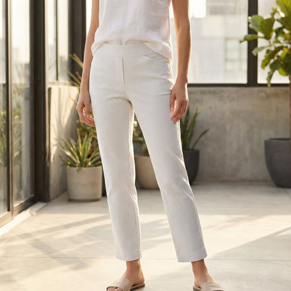 *Hilary Radley Stretch‎ Pants – Women Size S – Grey/White